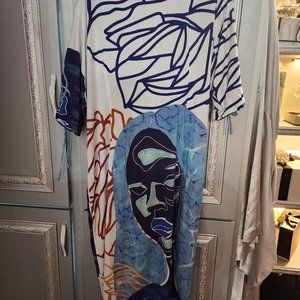 Sassy Jones Blue/White Reversible Dress